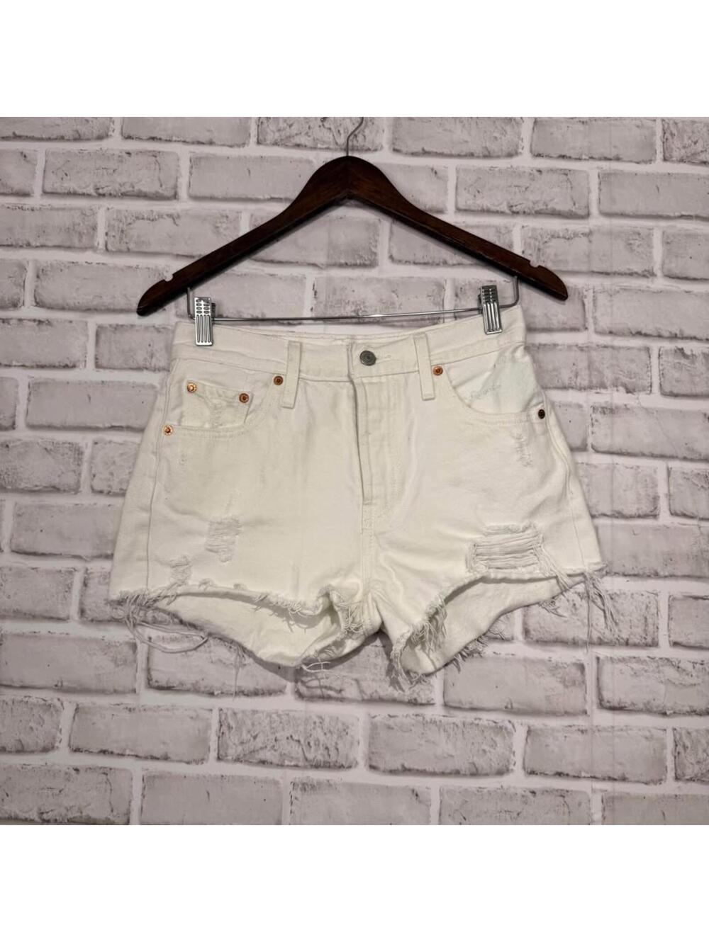 Levi's 501 Denim Shorts‎ Jeans White Women's 25